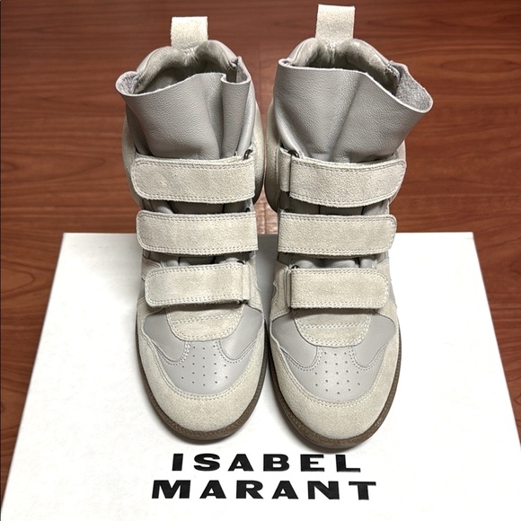 Isabel Marant ClassicBobby Buckee Chalk/Light grey High-Top Sneakers sz EU39/US9 - Picture 2 of 12